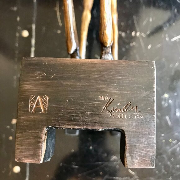 Kindu Collection Pair Gazelle Deer Antelope by Austin Carolyn Kinder Brass Head - Picture 3 of 5